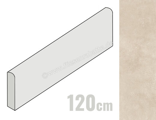  La Fabbrica Ava Skyline Beige 6.5x120 cm Sockel Matt Eben Naturale 082210 | 544039