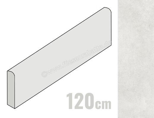  La Fabbrica Ava Skyline Ghiaccio 6.5x120 cm Sockel Matt Eben Naturale 082209 | 544042