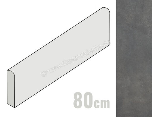  La Fabbrica Ava Skyline Antracite 8x80 cm Sockel Matt Eben Naturale 082204 | 544045