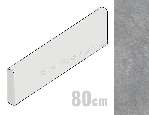 La Fabbrica Ava Skyline Fumo 8x80 cm Sockel Matt Eben Naturale 082203 | 544048