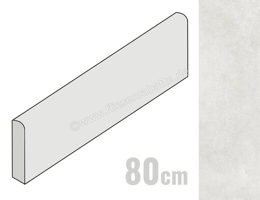 La Fabbrica Ava Skyline Ghiaccio 8x80 cm Sockel Matt Eben Naturale 082201 | 544054