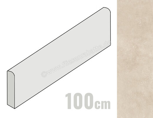  La Fabbrica Ava Skyline Beige 7x100 cm Sockel Matt Eben Naturale 082118 | 544063