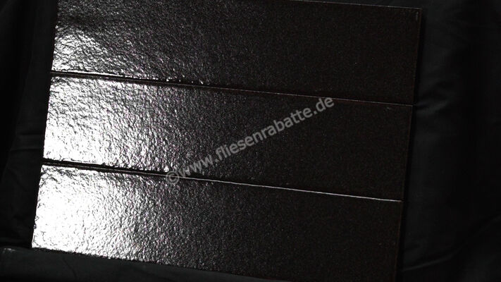  Marazzi Terramater Carbone 9.1x37.5 cm Bodenfliese / Wandfliese Glänzend Strukturiert Lux MPV6 | 544921