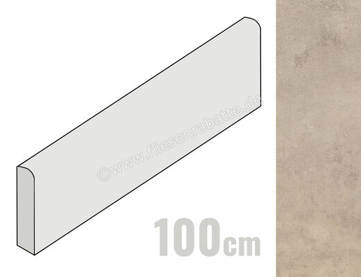  La Fabbrica Ava Hurban Beige 7x100 cm Sockel Matt Eben Naturale 177102 | 546109