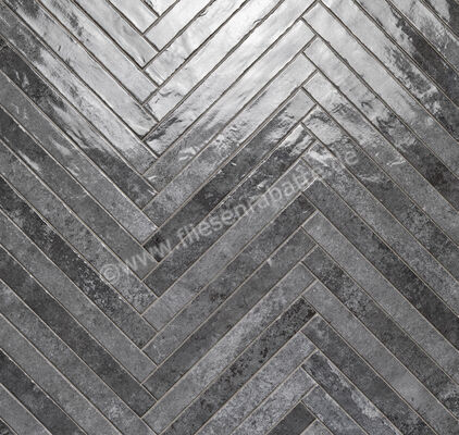  La Fabbrica Ava Kist Lux Charcoal Lux 4.8x45 cm Wandfliese Glänzend Strukturiert Glossy 264012 | 546298