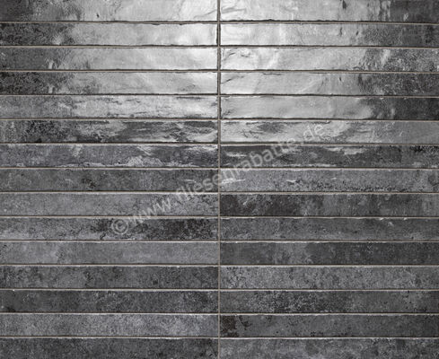  La Fabbrica Ava Kist Lux Charcoal Lux 4.8x45 cm Wandfliese Glänzend Strukturiert Glossy 264012 | 546301