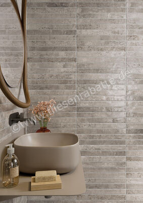  La Fabbrica Ava Kist Lux Light Grey Lux 4.8x45 cm Wandfliese Glänzend Strukturiert Glossy 264052 | 546346