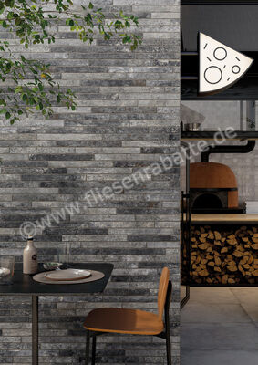  La Fabbrica Ava Kist Charcoal 4.8x45 cm Bodenfliese / Wandfliese Matt Strukturiert Matte 264011 | 546508