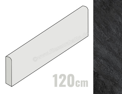  La Fabbrica Ava Storm Dark 6.5x120 cm Sockel Matt Eben Naturale 117098 | 547237