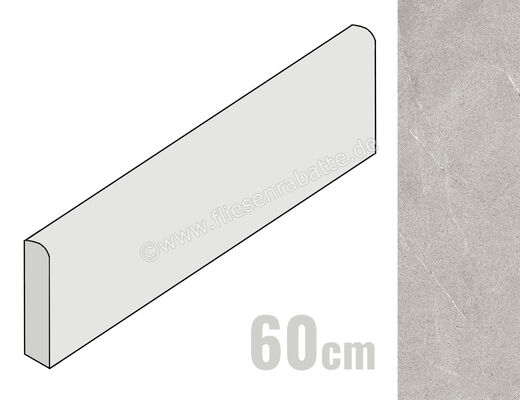  La Fabbrica Ava Dolomiti Cenere 9.5x60 cm Sockel Matt Eben Naturale 086187 | 549289