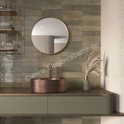  Dune Ceramica Agadir Musgo 7x28 cm Wandfliese Glänzend Strukturiert Gloss 189220 | 549382