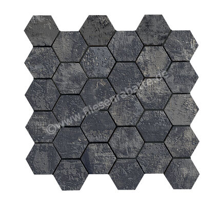  La Fabbrica Ava Artile Black Gold 30x30 cm Mosaik Esagona Matt Strukturiert Naturale 156331 | 550045