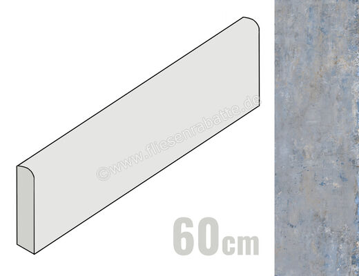  La Fabbrica Ava Artile Ocean Blue 7x60 cm Sockel Matt Strukturiert Naturale 156106 | 550462