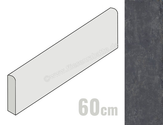  La Fabbrica Ava Artile Black Gold 7x60 cm Sockel Matt Strukturiert Naturale 156101 | 550477