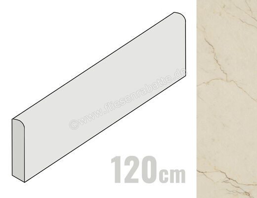  La Fabbrica Ava Avorio Segesta Avorio Segesta 6.5x120 cm Sockel Matt Eben Naturale 273501 | 550510