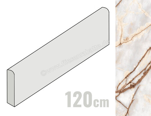  La Fabbrica Ava Bianco Imperiale Bianco Imperiale 6.5x120 cm Sockel Glänzend Eben Lappato 277502 | 550588