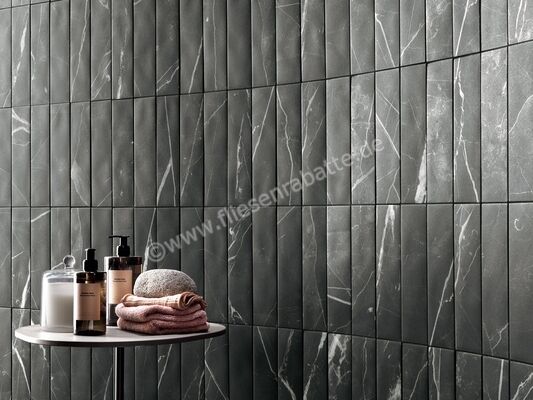  Marca Corona Miniature Scultorea Dark Diamond 6x24 cm Wandfliese Matt Eben Velvet J479 | 551893