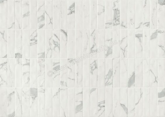  Marca Corona Miniature Scultorea Statuario Vena Argento 6x24 cm Wandfliese Matt Eben Velvet J477 | 551917