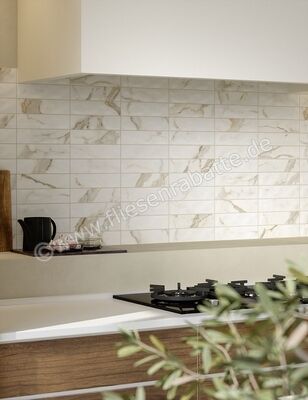  Marca Corona Miniature Scultorea Calacatta Oro Fino 6x24 cm Wandfliese Matt Eben Velvet J476 | 551923