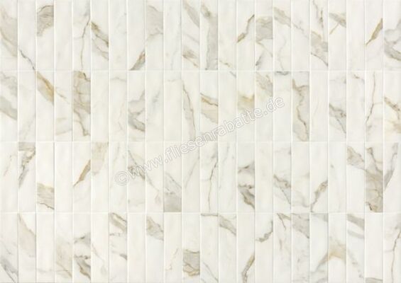  Marca Corona Miniature Scultorea Calacatta Oro Fino 6x24 cm Wandfliese Matt Eben Velvet J476 | 551926