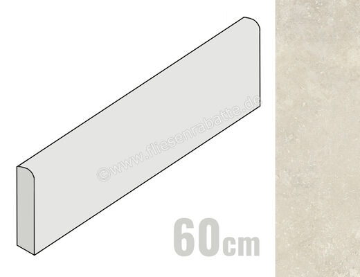  La Fabbrica Ava Chianca Ostuni 7x60 cm Sockel Matt Eben Naturale 184101 | 552838