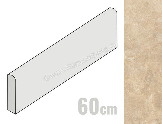  La Fabbrica Ava Chianca Carparo 7x60 cm Sockel Matt Eben Naturale 184103 | 552844