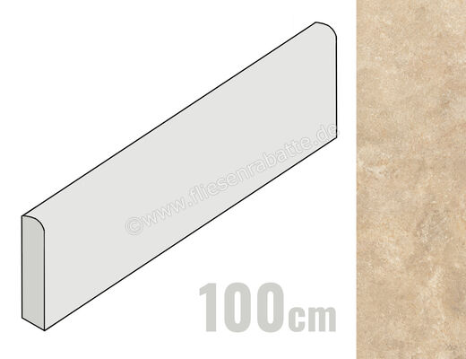  La Fabbrica Ava Chianca Carparo 7x100 cm Sockel Matt Eben Naturale 184113 | 552856