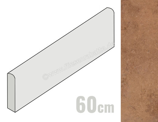  La Fabbrica Ava Cotto Del Casale Bruno 7x60 cm Sockel Matt Eben Naturale 161104 | 553627