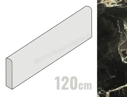  La Fabbrica Ava Black Gold Black Gold 6.5x120 cm Sockel Matt Eben Naturale 276501 | 556093