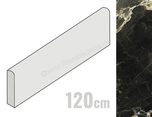  La Fabbrica Ava Black Gold Black Gold 6.5x120 cm Sockel Glänzend Eben Lappato 276502 | 556096