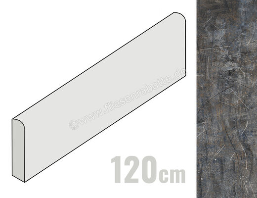  La Fabbrica Ava Scratch Dark Graffiti 6.5x120 cm Sockel Matt Eben Naturale 149206 | 556711
