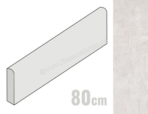  La Fabbrica Ava Scratch Milky Way 8x80 cm Sockel Matt Eben Naturale 149210 | 556714