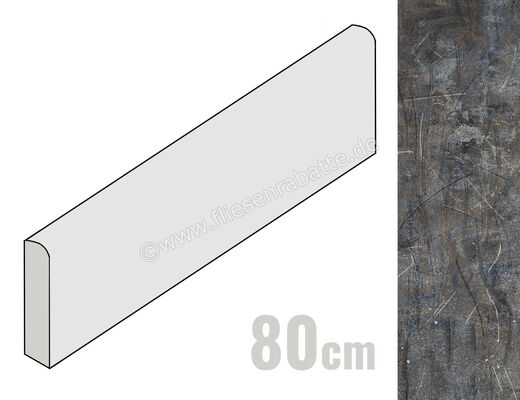  La Fabbrica Ava Scratch Dark Graffiti 8x80 cm Sockel Matt Eben Naturale 149214 | 556726
