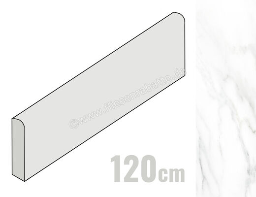  La Fabbrica Ava Statuario Statuario 6.5x120 cm Sockel Matt Eben Naturale 083214 | 556807