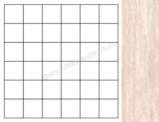  La Fabbrica Ava Travertino Classic Travertino Classic 30x30 cm Mosaik 5x5 Matt Eben Naturale 138202 | 556834