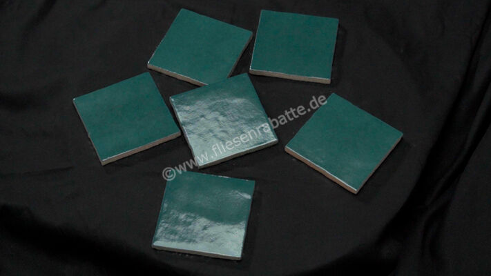  Ragno Melange Teal 10x10 cm Wandfliese Glänzend Strukturiert Naturale R8GA | 557215