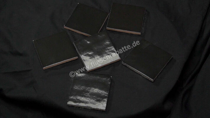  Ragno Melange Nero 10x10 cm Wandfliese Glänzend Strukturiert Naturale R8GF | 557221