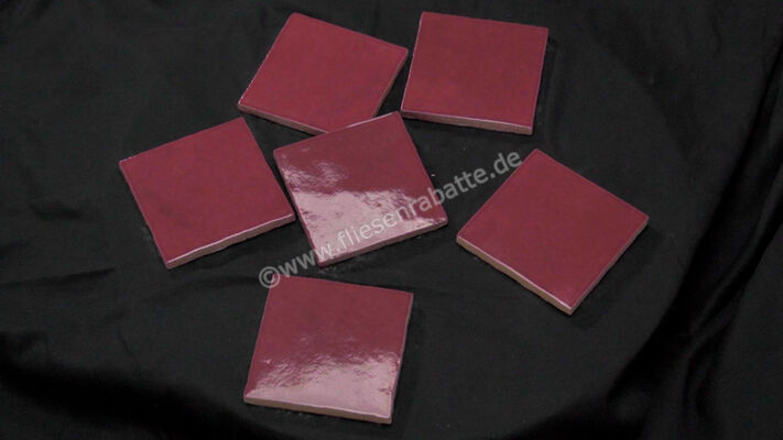  Ragno Melange Bordeaux 10x10 cm Wandfliese Glänzend Strukturiert Naturale R8G2 | 557230