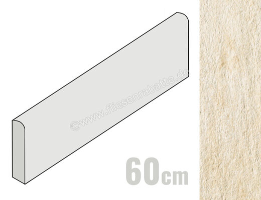  La Fabbrica Ava I Quarzi Diaspro 9.5x60 cm Sockel Matt Strukturiert Naturale B62RI1 | 557302