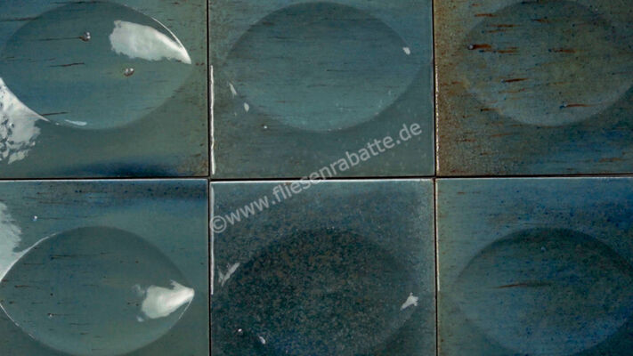  Ragno Gleeze Turchese 10x10 cm Wandfliese Struttura Egg Glänzend Strukturiert Naturale R8GU | 557350