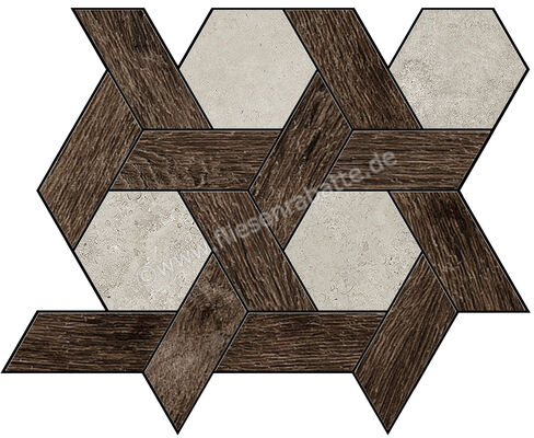  La Fabbrica Ava Il Cerreto Amarone 30x30 cm Bodenfliese / Wandfliese Rete Esagonale Matt Eben Naturale MOSCP03 | 557737