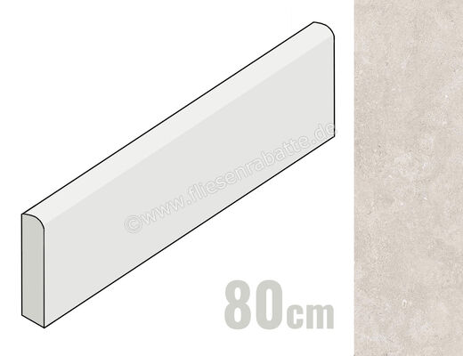  Emilceramica MaPierre Gris 4.6x80 cm Sockel Noble Matt Strukturiert Naturale EM16 | 560740