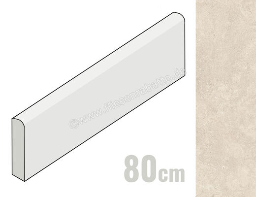 Emilceramica MaPierre Beige 4.6x80 cm Sockel Noble Matt Strukturiert Naturale EM14 | 560752