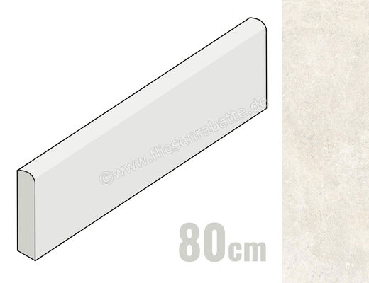  Emilceramica MaPierre Ancienne Blanc 4.6x80 cm Sockel Matt Strukturiert Naturale EM19 | 560758
