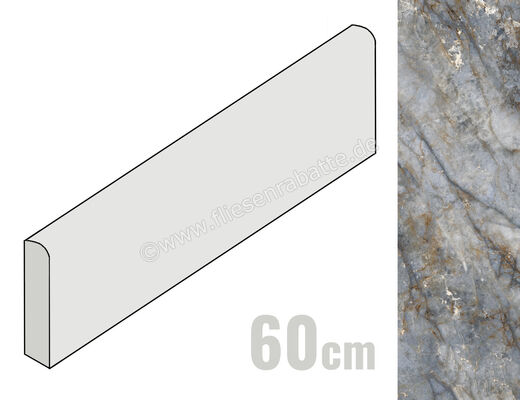  Emilceramica Tele Di Marmo Revolution Blu Ande 7x60 cm Sockel Glänzend Eben Full Lappato EHPZ | 560929