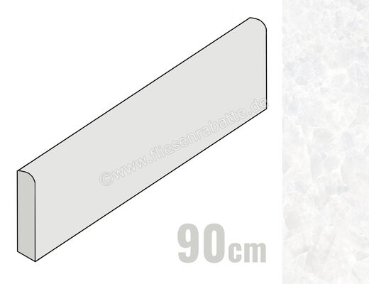  Emilceramica Tele Di Marmo Revolution Thassos 4.6x90 cm Sockel Glänzend Eben Full Lappato EHQ3 | 560938