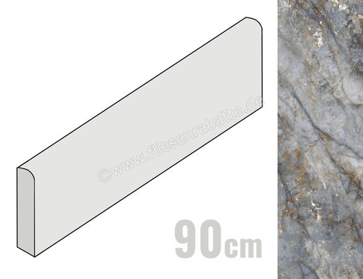  Emilceramica Tele Di Marmo Revolution Blu Ande 4.6x90 cm Sockel Glänzend Eben Full Lappato EHQ4 | 560941