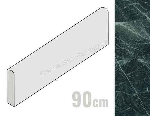  Emilceramica Tele Di Marmo Revolution Verde St. Denis 4.6x90 cm Sockel Glänzend Eben Full Lappato EHQ5 | 560944