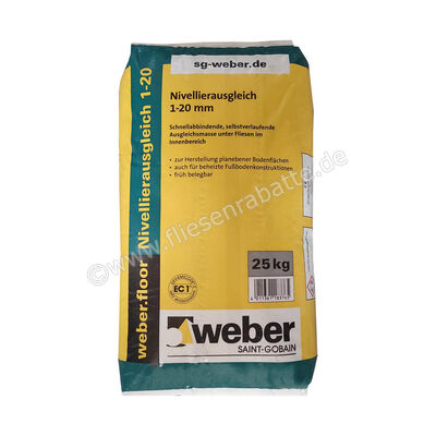  Weber Saint-Gobain weber.floor Nivellierausgleich 1-20 mm 25 kg Papiesack 417907 | 561001