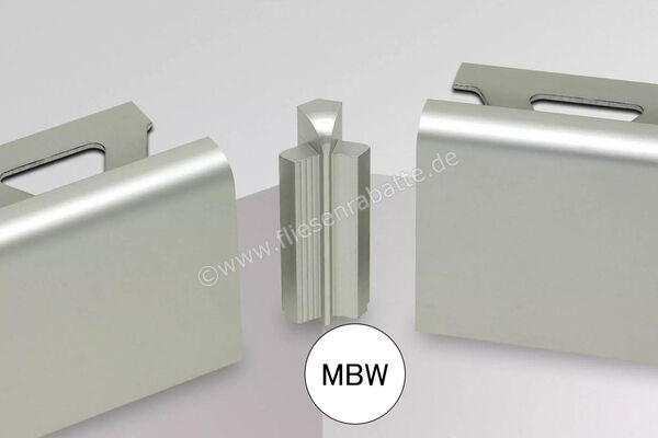  Schlüter Systems RONDEC-STEP Innenecke Aluminium-Vollmaterial Brillantweiß Höhe: 8 mm I90RS80MBW39 | 561541
